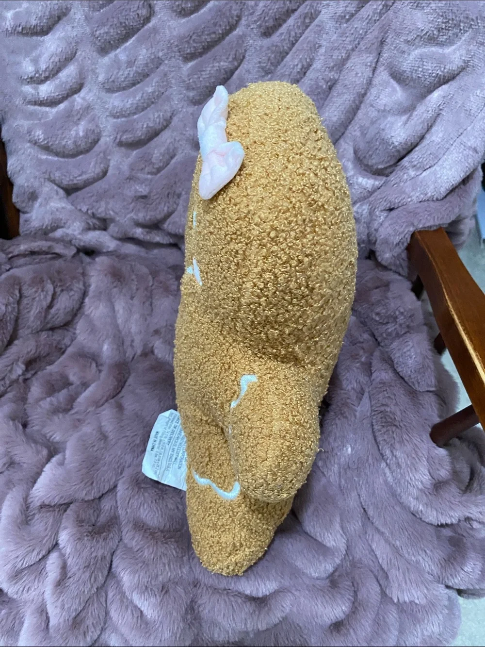 Plush Gingerbread Girl Holiday Pillow - Tan